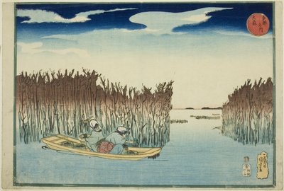 Omori, fra serien "Famous Places in the Eastern Capital (Toto meisho)" av Utagawa Kuniyoshi