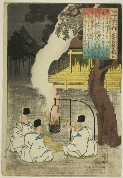 Onakatomi no Yoshinobu Ason, fra serien "One Hundred Poems by One Hundred Poets (Hyakunin isshu no uchi)" av Utagawa Kuniyoshi