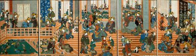 Oversikt over ovenpå Kado-Ebiya av Utagawa Kuniyoshi