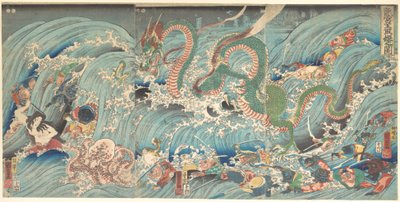 Gjenerobringen av den stjålne juvelen fra Dragekongens palass av Utagawa Kuniyoshi