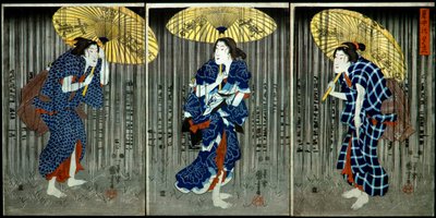 Plutselig dusj i sommervarmen (Shochū no yūdachi), ca. 1849-1851 av Utagawa Kuniyoshi