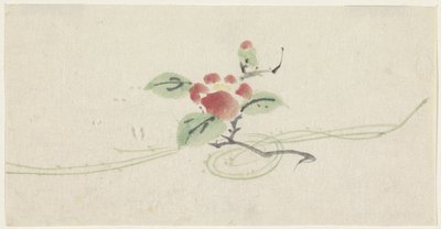 Grein med rød kamelia av Utagawa Kuniyoshi