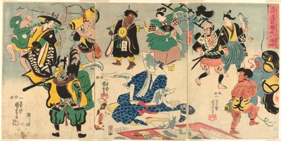 The Extraordinary Phenomenon of the Popular Otsu Picture (Tokini otsue kidai no maremono) av Utagawa Kuniyoshi