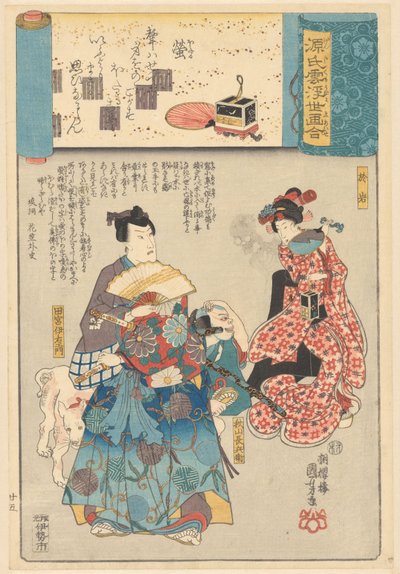 Ukiyo e er parallell til de overskyete kapitlene til Genji av Utagawa Kuniyoshi