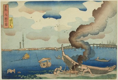 Utsikt over Mitsumata i den østlige hovedstaden (Toto Mitsumata no zu), fra serien "Views of the Eastern Capital (Toto no zu)" av Utagawa Kuniyoshi