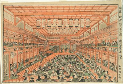 (Uki-e-bilde av Kabuki-spillet) av Utagawa Toyoharu
