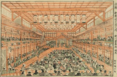 Perspektivbilde av et Kabuki-teater av Utagawa Toyoharu