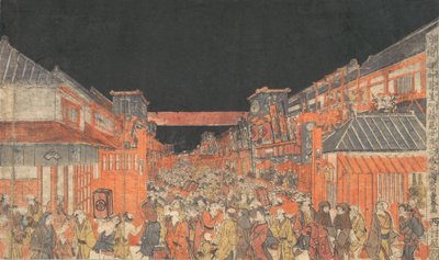 Skrevet av Sakai Skrevet av Fukiya Kaomise Yoshibas tegning, ka. 1780. av Utagawa Toyoharu