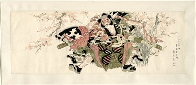 En kriger som holder en hobbyhest av Utagawa Toyohiro