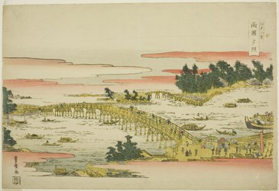 Eve people g Gow at Rokoku B Ridge (Rokoku Sekisho), fra serien ``English ght views of Edo (eight views of Edo)