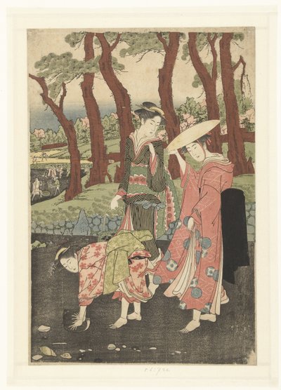 Samle fisk og skjell ved lavvann av Utagawa Toyokuni (I)