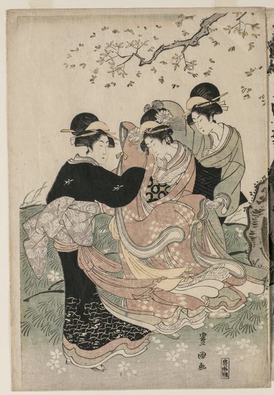Kirsebærblomster i vinden av Utagawa Toyokuni