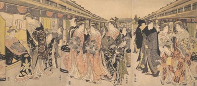 Courtesaner som går på Nakanocho i Yoshiwara, ca. 1795. av Utagawa Toyokuni I