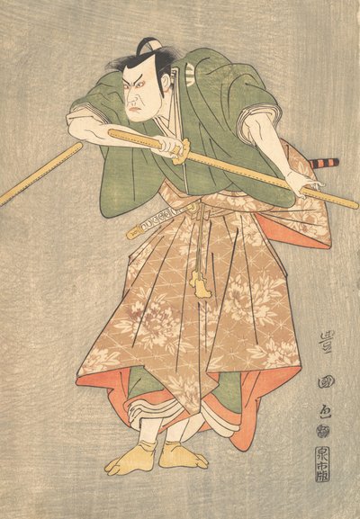 Skuespilleren Kataoka Nizaemon i Ceremonial Robes of Green and Pink, ..., ca. 1790-1825. av Utagawa Toyokuni I