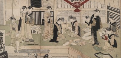 Fan Store Eijud? av Utagawa Toyokuni I