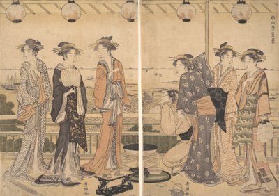 The Four Seasons in Southern Edo: A Summer Scene Minami shiki, Natsu [no] kei, sent på 1780-tallet. av Utagawa Toyokuni I