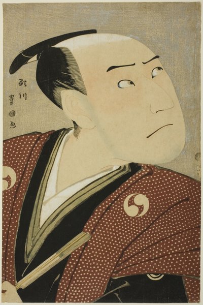 Skuespilleren Sawamura Sojuro III som Oboshi Yuranosuke i stykket "Edo no Hana Ako no Shiogama," opptrådte på Kiri Theatre i den fjerde måneden, 1796 av Utagawa Toyokuni I