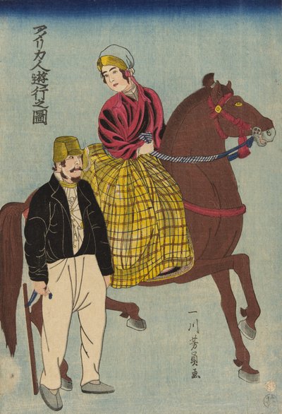 Amerikanere på utflukt av Utagawa Yoshikazu
