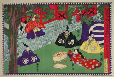 Scene fra 1. akt av et kabuki-skuespill, 
