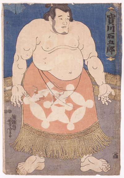 Summen? Bryteren Takaragawa Ishigor? (treblokktrykk i farger) av Utagawa Yoshitora