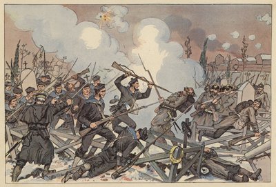 Slaget ved Le Bourget, beleiringen av Paris, fransk-prøyssisk krig av Victor Armand Poirson