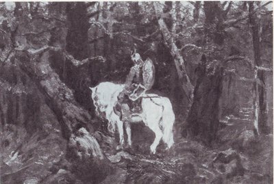 I tanke  (En ridder til hest går inn i en tett skog) av V.Vasnetsov