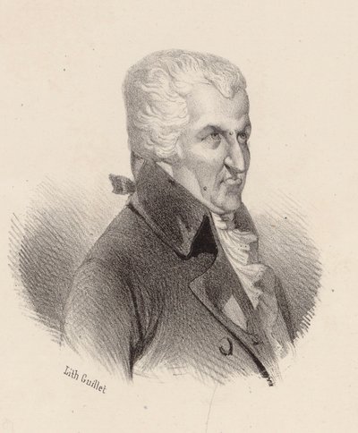 Portrett av komponisten Pierre-Alexandre Monsigny 1729-1817. av V. Guillet