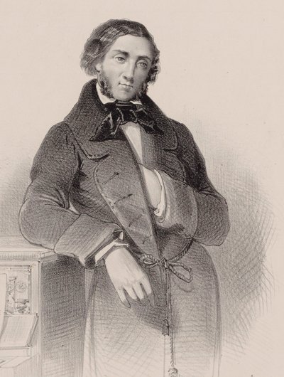 Portrett av pianisten og komponisten Felix Mendelssohn Bartholdy 1809-1847. av V. Guillet