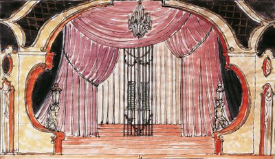 Scenografi for Cosi Fan Tutte av Wolfgang Amadeus Mozart av Vaclav Gottlieb
