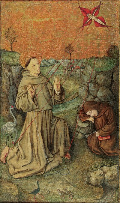 Saint Francis mottar Stigmata, slutten av 1400-tallet av Valencian School