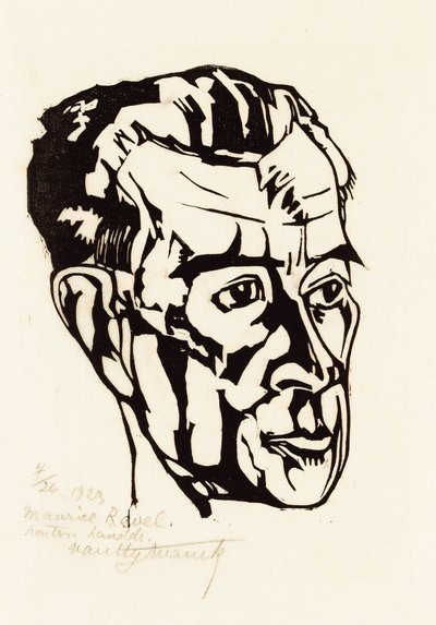 Portrett av komponisten Maurice Ravel 1875-1937, 1923. av Valentijn Edgar Van Uytvanck