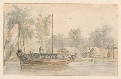 Utsikt over Willem IIIs leir ved Bodegraven av Valentijn Klotz (manner of)