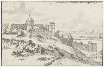 Utsikt over Valkhof og Belvedere i Nijmegen av Valentijn Klotz (possibly)