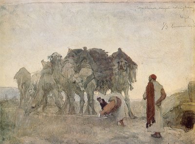 Abrahams tjener finner Isak en brud, Rebekka av Valentin Aleksandrovich Serov