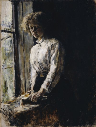 Ved vinduet. Portrett av Olga Fyodorovna Trubnikova, 1886 av Valentin Aleksandrovich Serov