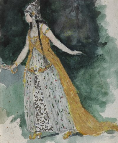 Lyudmila. Kostymedesign for operaen Ruslan og Lyudmila av M. Glinka av Valentin Aleksandrovich Serov