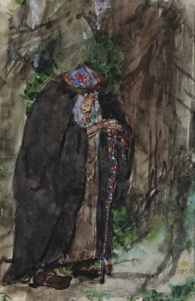 Naina. Kostymedesign for operaen Ruslan og Lyudmila av M. Glinka av Valentin Aleksandrovich Serov