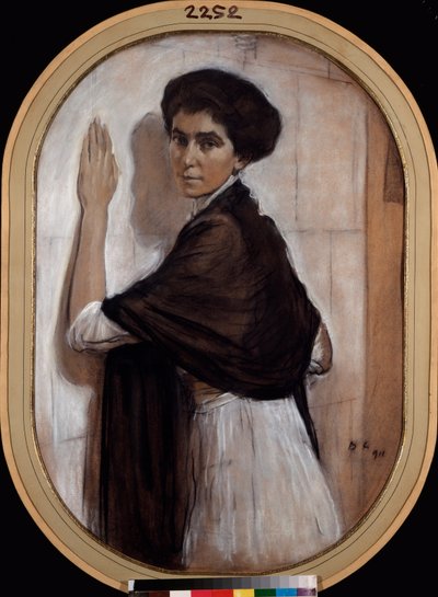 Portrett av grevinne Sofia Olsuphyeva. Verk av Valentin Alexandrovich Serov (1865-1911), pastell og sangvin på papp av Valentin Aleksandrovich Serov