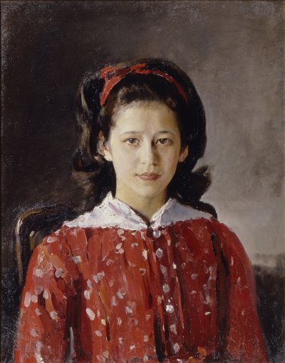 Portrett av Lyudmila Anatolyevna Mamontova 1874-1937, 1884 av Valentin Aleksandrovich Serov