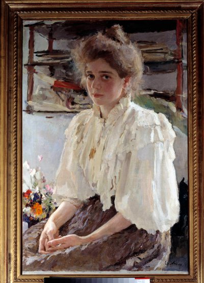 Portrett av Madame Lwoff (1864-1955), født Maria Yakovlena Simonovich, kusine til kunstneren av Valentin Aleksandrovich Serov