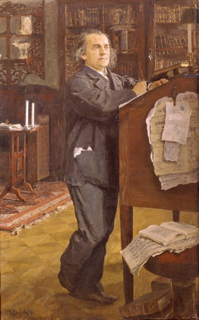 Portrett av komponisten Alexander Serov 1820-1871, 1889 av Valentin Aleksandrovich Serov