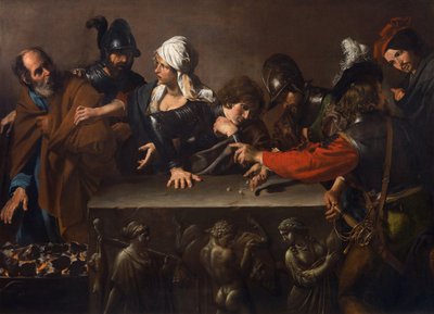 The Denial of Saint Peter, av Valentin de Boulogne (1591-1632). Olje på lerret, ca. 1616-1617. Mål: 171,5x241cm. Roberto Longhi Art History Studies Foundation, Firenze av Valentin de Boulogne
