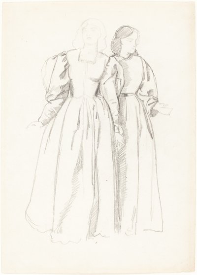 Studie av to unge kvinner [recto] av Valentine Cameron Prinsep