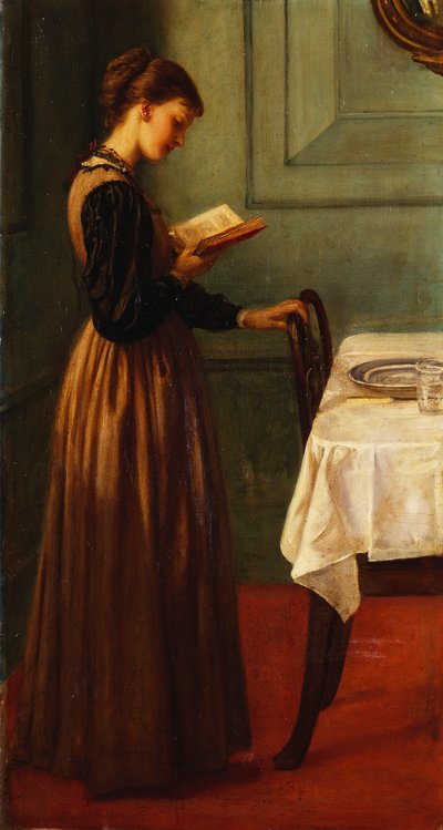 Studie av en jente som leser av Valentine Cameron Prinsep