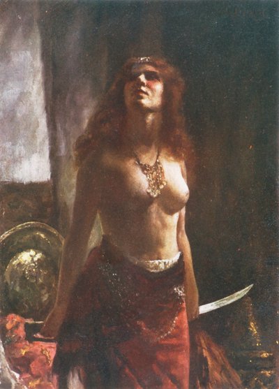 I assyrerens telt (farge litho) av Valentine Davis