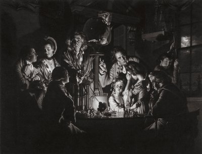 Et eksperiment på en fugl i luftpumpen etter Joseph Wright fra Derby, 1769. av Valentine Green