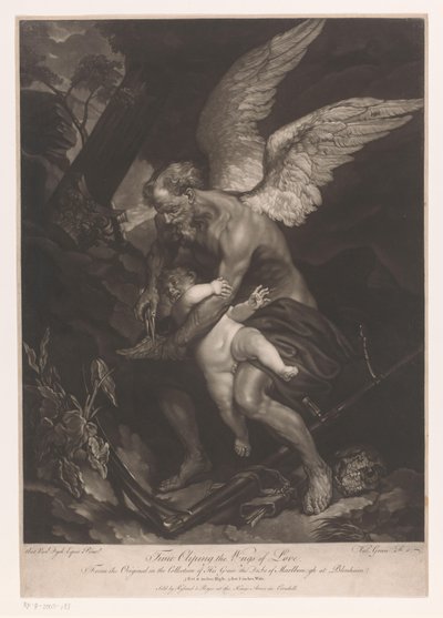 Fader Tid kutter Amors vinger Time Clipping the Wings of Love (tittel på objekt) av Valentine Green