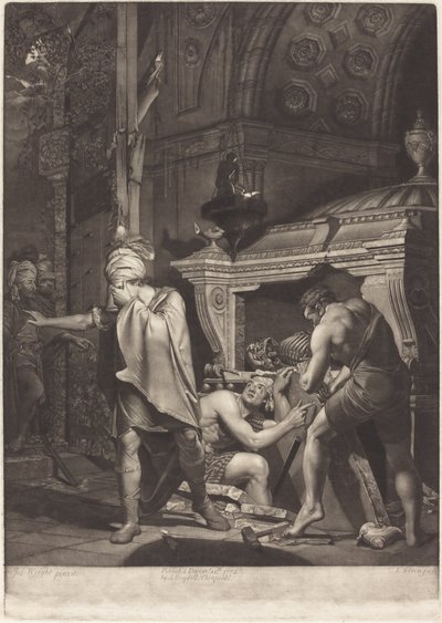 Miravan åpner graven til sine forfedre av Valentine Green after Joseph Wright