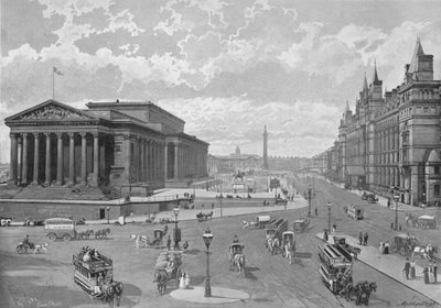 Liverpool: St. Georges Hall og Lime Street, c1896 av Valentine and Sons Ltd