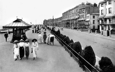 Promenaden, West Worthing, West Sussex, tidlig på 1900-tallet. av Valentine and Sons Ltd